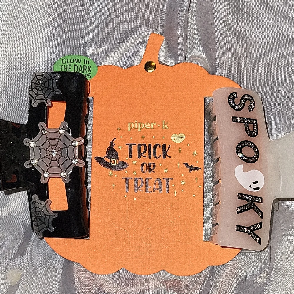 Piper K Halloween Hair Clips Set Spooky Web